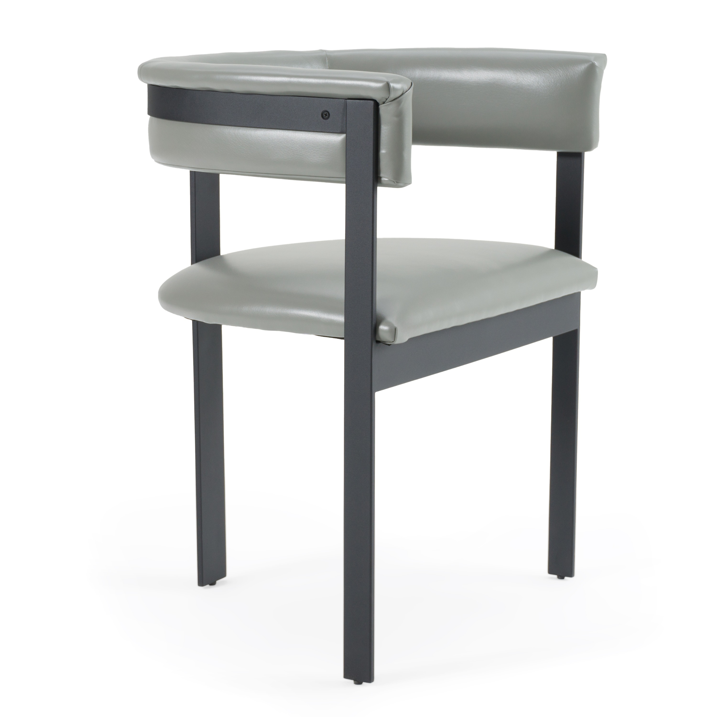 LA Furniture Boswell Modern Grey Faux Leather + Black Dining Chair VGRH-RHS-DC-158-GRYBLK Contemporary Style by Vig Furnitrue Number 82662 Catch Home Goods