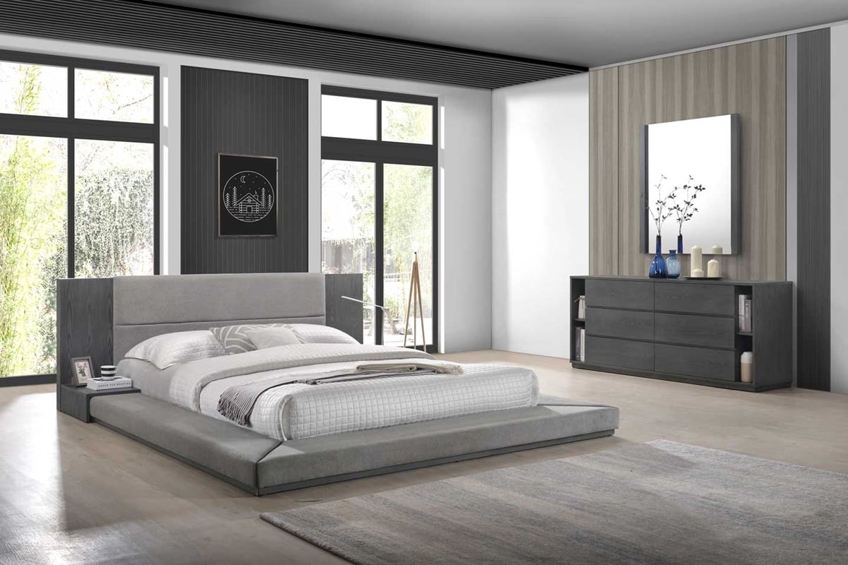 LA Furniture Eastern King Jagger Modern Grey Bed VGMABR-55-GRY-BED-EK Contemporary Style by Vig Furnitrue Number 78254 Catch Home Goods