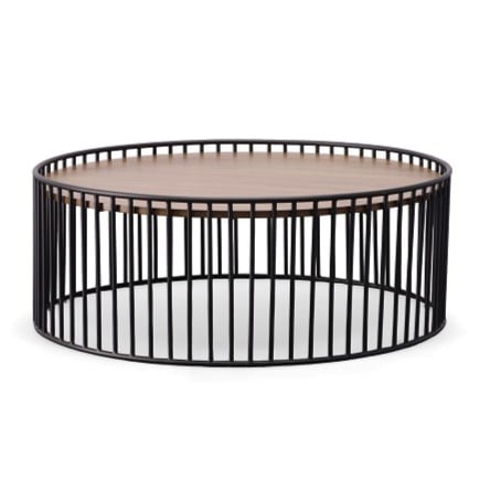 LA Furniture Bronson Modern Walnut & Black Round Coffee Table VGMAMIT-5224-COF Contemporary Style by Vig Furnitrue Number 75434 Catch Home Goods