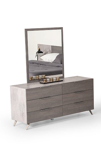 LA Furniture Bronx Italian Modern Grey Mirror VGACBRONX-MIR Contemporary Style by Vig Furnitrue Number 75455 Catch Home Goods