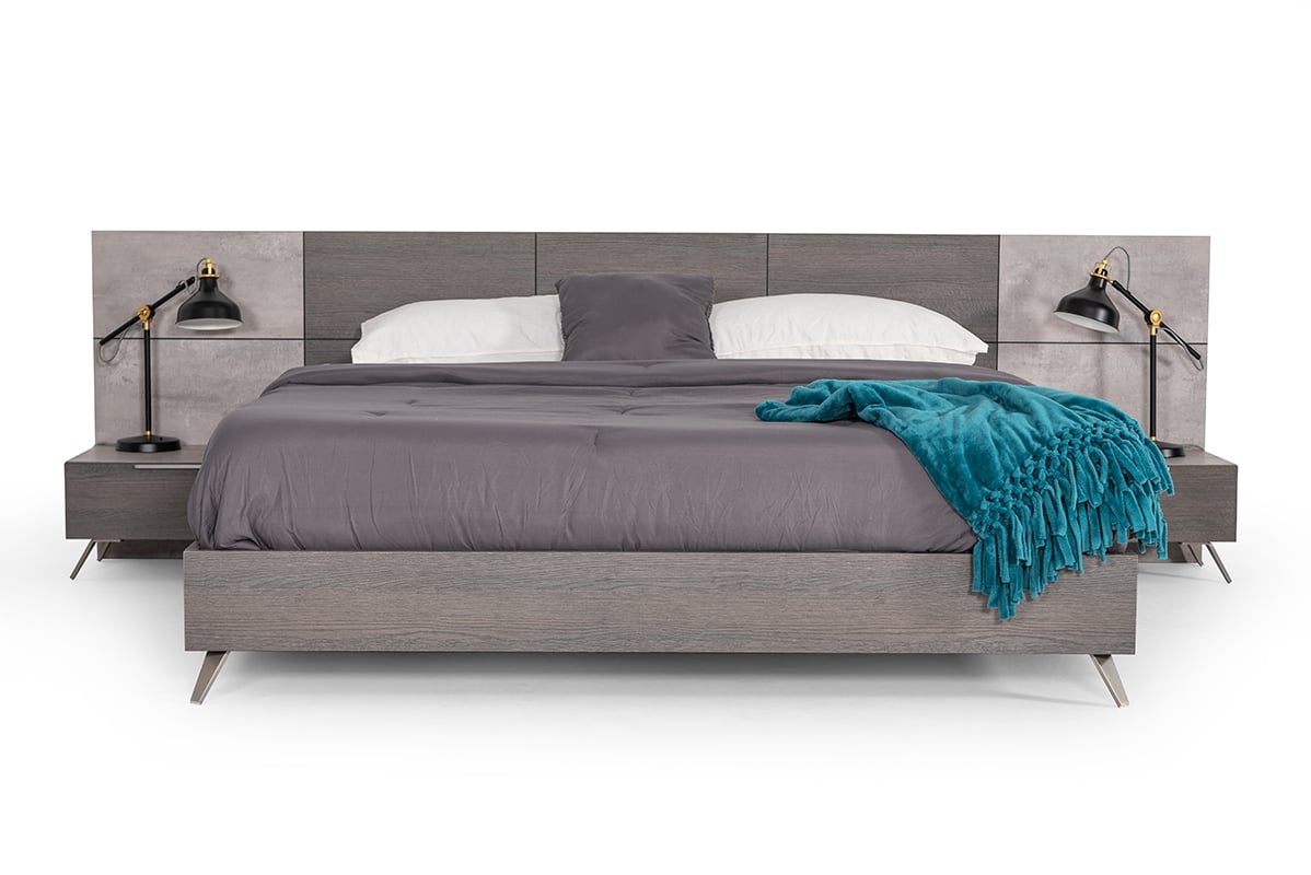 LA Furniture Eastern King Bronx Italian Modern Faux Concrete & Grey Bed VGACBRONX-BED-EK Contemporary Style by Vig Furnitrue Number 75452 Catch Home Goods