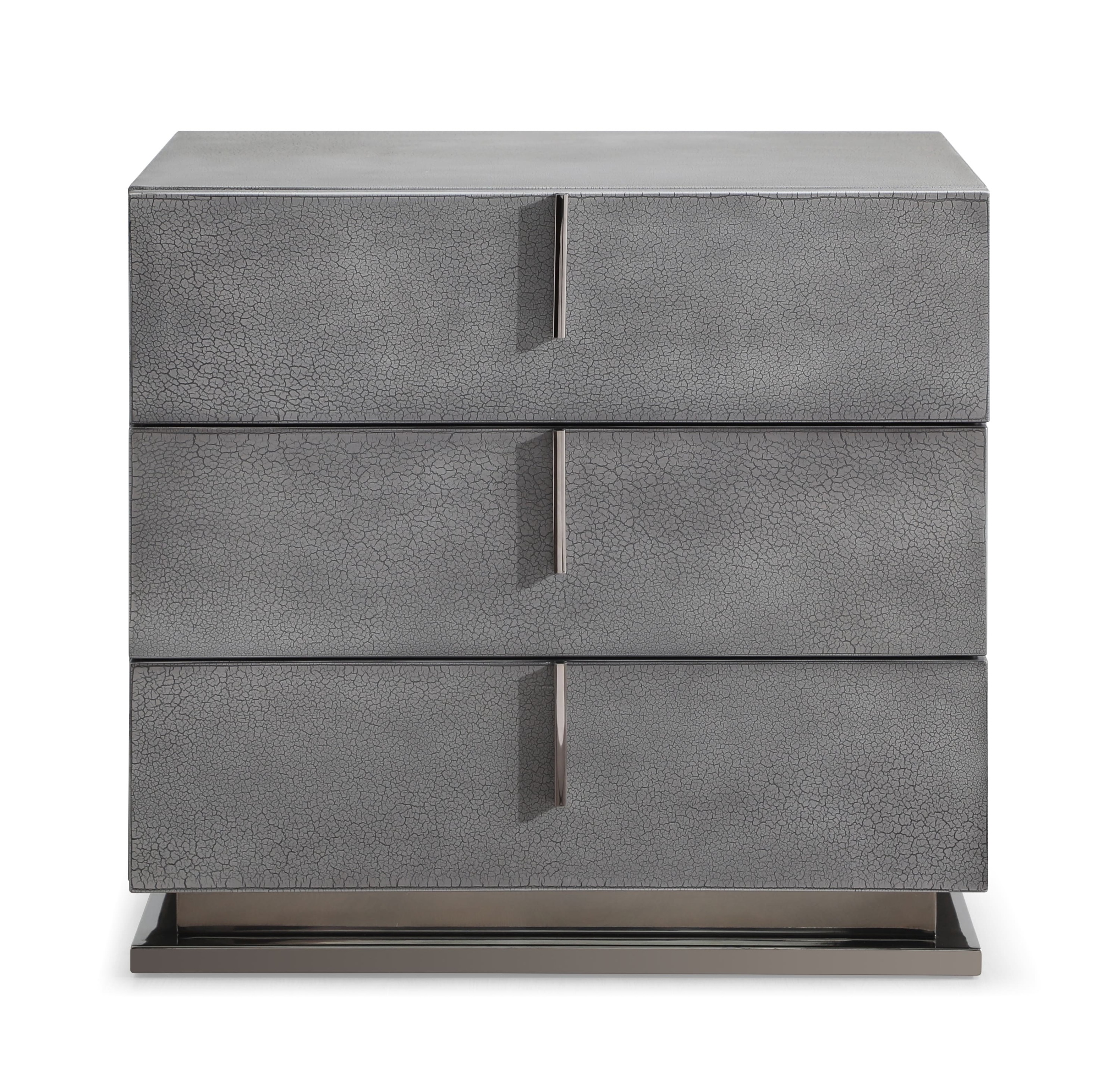 LA Furniture Buckley Modern Cracked Grey 3-Drawer Nightstand VGVC-N2003-GRY Contemporary Style by Vig Furnitrue Number 77428 Catch Home Goods