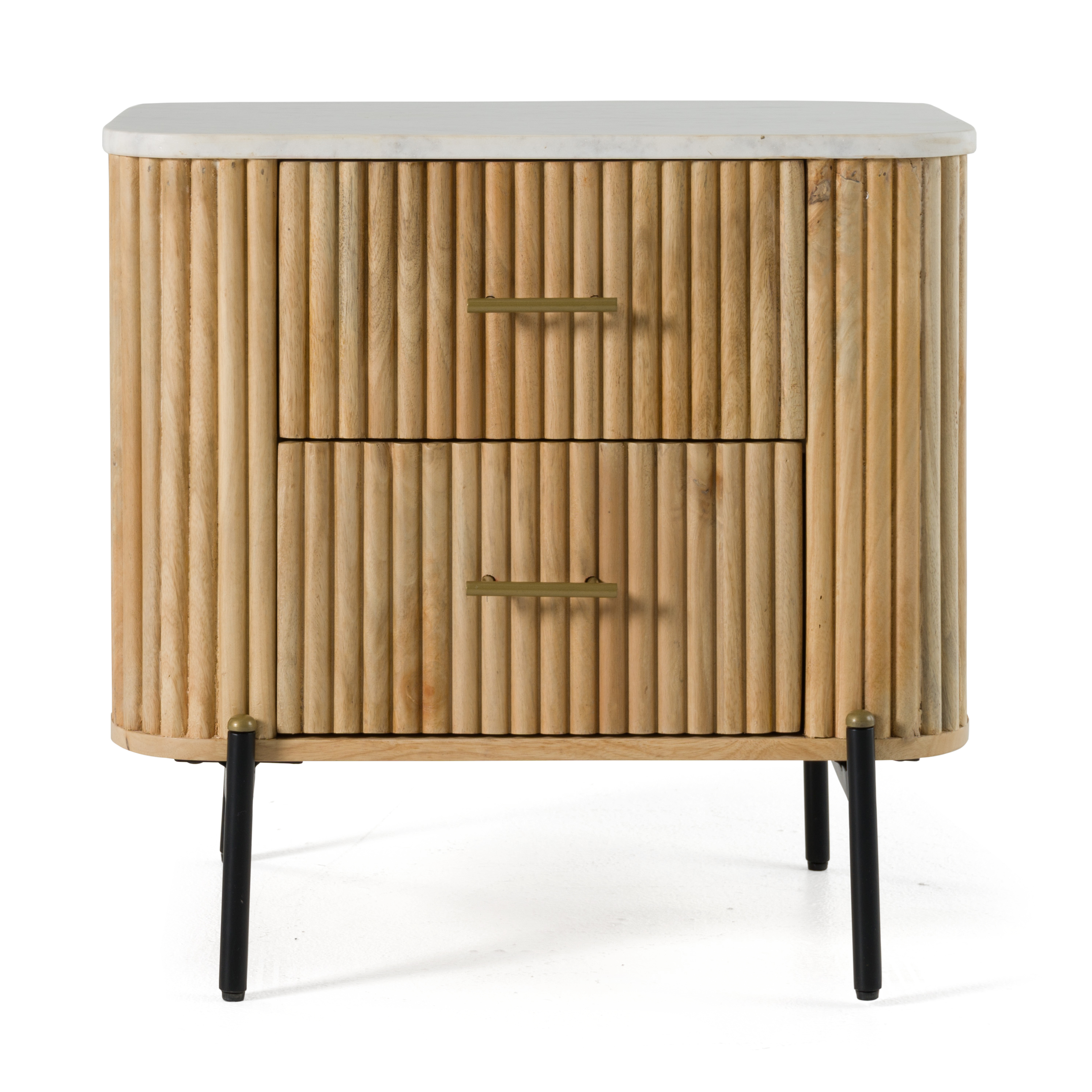 LA Furniture Cambridge White Marble & Mango 2 Drawer Nightstand VGED-RID104711 Contemporary Style by Vig Furnitrue Number 82266|82266A Catch Home Goods
