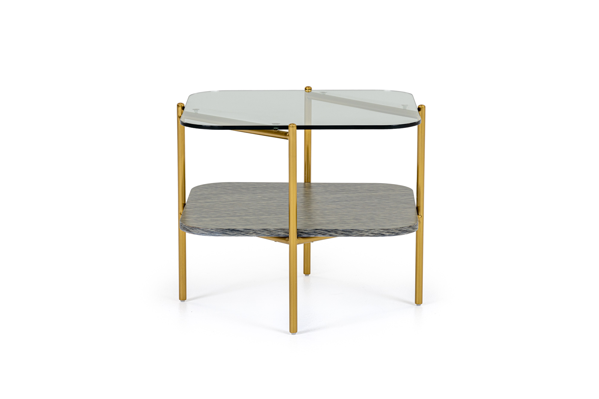 LA Furniture Cari Glam Gold + Glass End Table VGODLZ-247E-GOLD-ET Contemporary Style by Vig Furnitrue Number 79530 Catch Home Goods