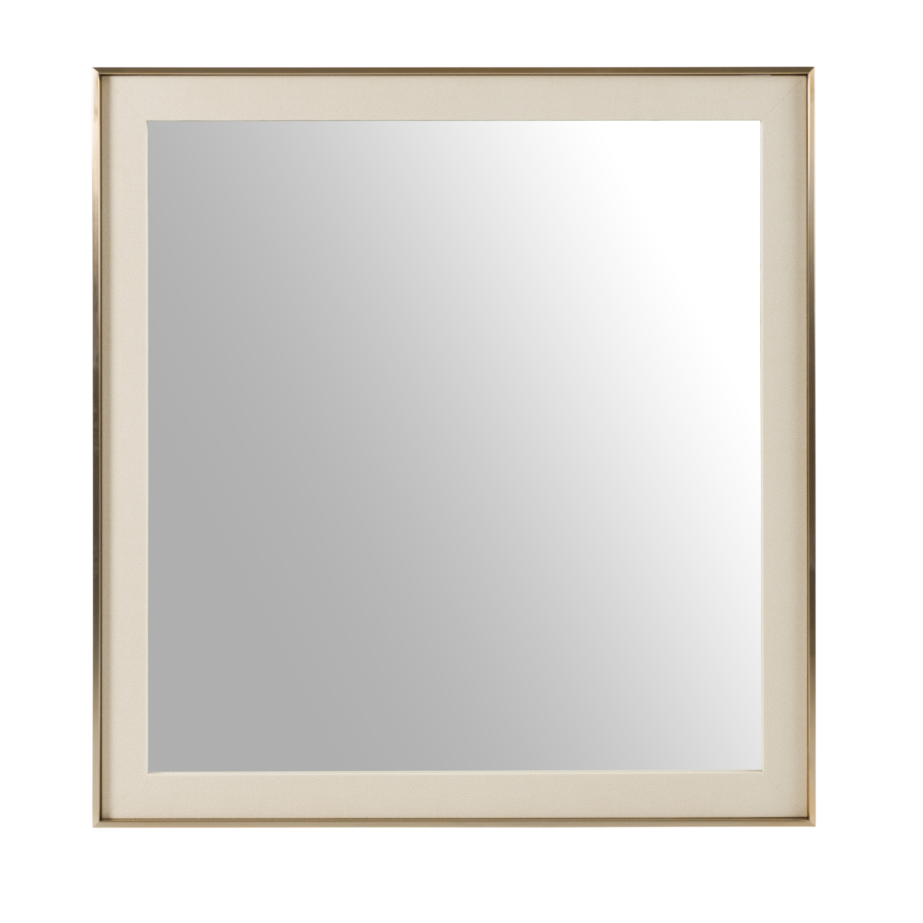 LA Furniture Cartier Modern Beige Shagreen & Brushed Brass Mirror VGVC-J-A002-MR Contemporary Style by Vig Furnitrue Number 80140 Catch Home Goods