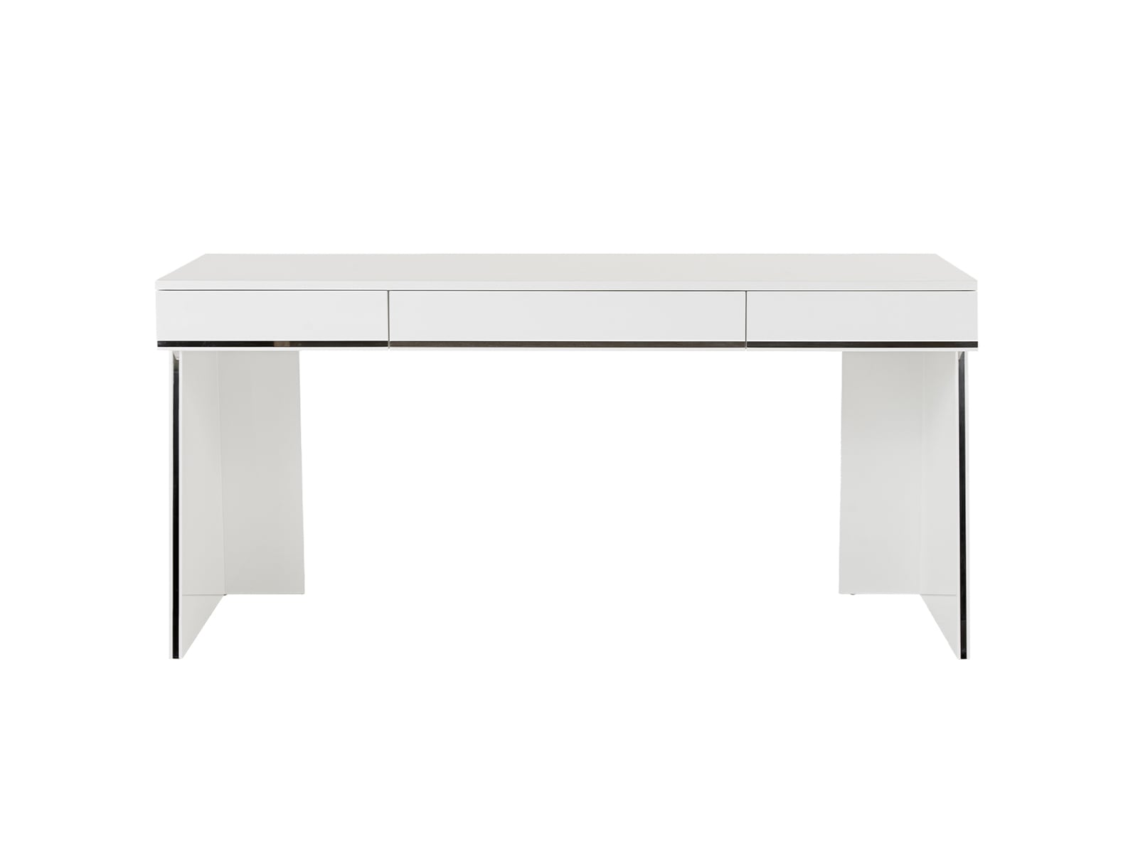LA Furniture Chelsey- Modern White and Stainless Steel Desk VGBB-MQ2102-W-D Contemporary Style by Vig Furnitrue Number 79838 Catch Home Goods