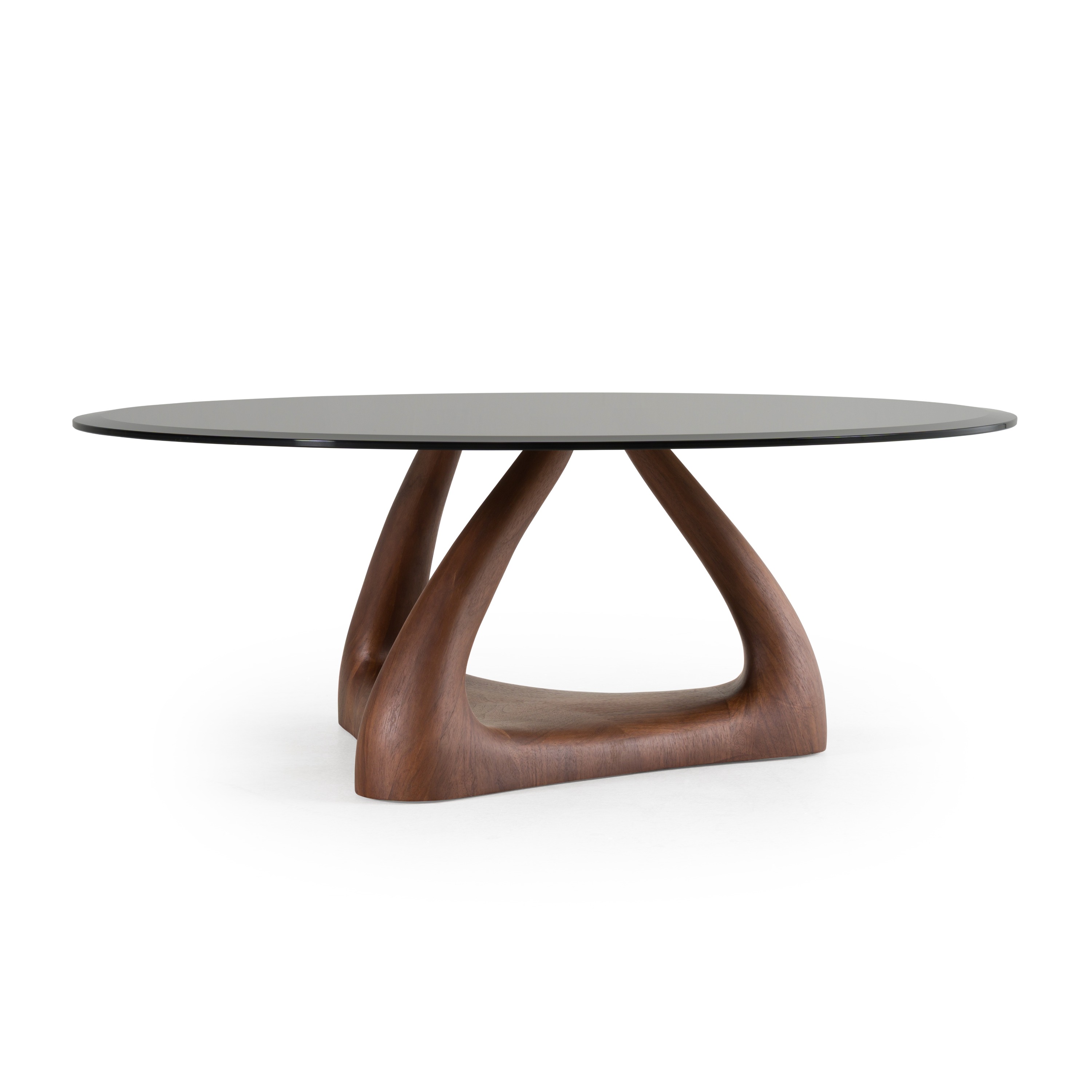 LA Furniture Christy Mid-Century Modern Grey Glass + Walnut Round Coffee Table VGRY-RY-1166 Contemporary Style by Vig Furnitrue Number 83094 Catch Home Goods