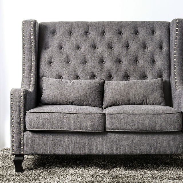 Furniture Of America Alicante Transitional Gray Love Seat Bench, Gray Model CM-BN6449GY-PK-VN