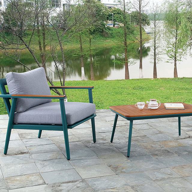 Furniture Of America Marsha Contemporary Gray/Green/Oak 3 Pc. Outdoor Set Model CM-OT1845-3PK-CHAIR