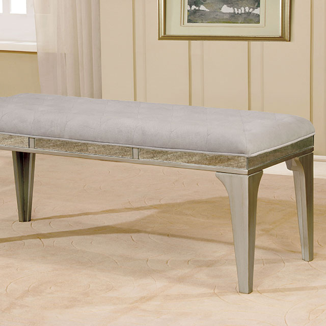 Furniture Of America Diocles Transitional Silver/Gray Bench Model CM3020BN