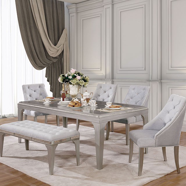 Furniture Of America Diocles Transitional Silver/Gray Dining Table Model CM3020T