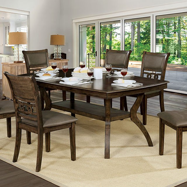 Furniture Of America Holly Transitional Antique Walnut/Warm Gray Dining Table Model CM3023T