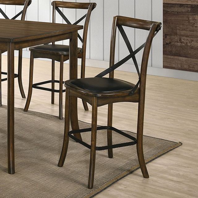 Furniture Of America Buhl Industrial Burnished Oak/Espresso Counter Ht. Side Chair (2/Ctn) Model CM3148PC-2PK