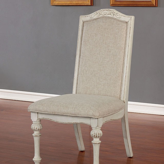 Furniture Of America Arcadia Rustic Antique White Side Chair (2/Ctn) Model CM3150WH-SC-2PK