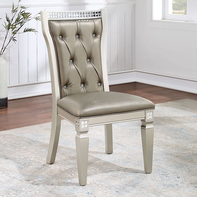 Furniture Of America Adelina Transitional Champagne/Warm Gray Side Chair (2/Box) Model CM3158SC-2PK