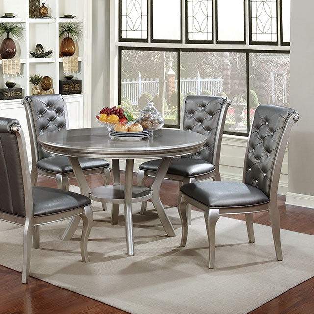Furniture Of America Amina Transitional Champagne Round Dining Table Model CM3219RT