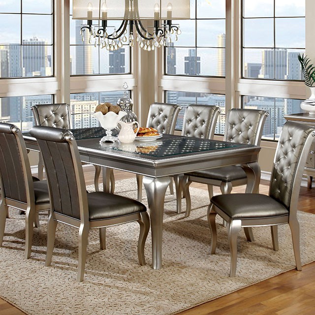 Furniture Of America Amina Transitional Champagne Dining Table Model CM3219T
