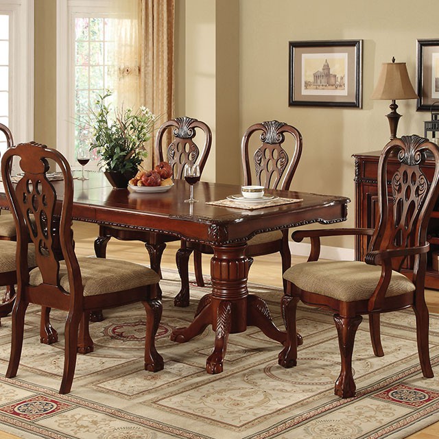 Furniture Of America Georgetown Traditional Cherry Formal Dining Table Model CM3222T-TABLE