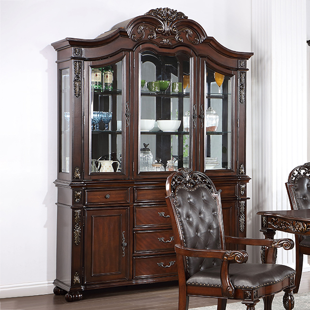 Furniture Of America Nouvelle Traditional Brown Cherry Hutch & Buffet Model CM3256CH-HB-SET