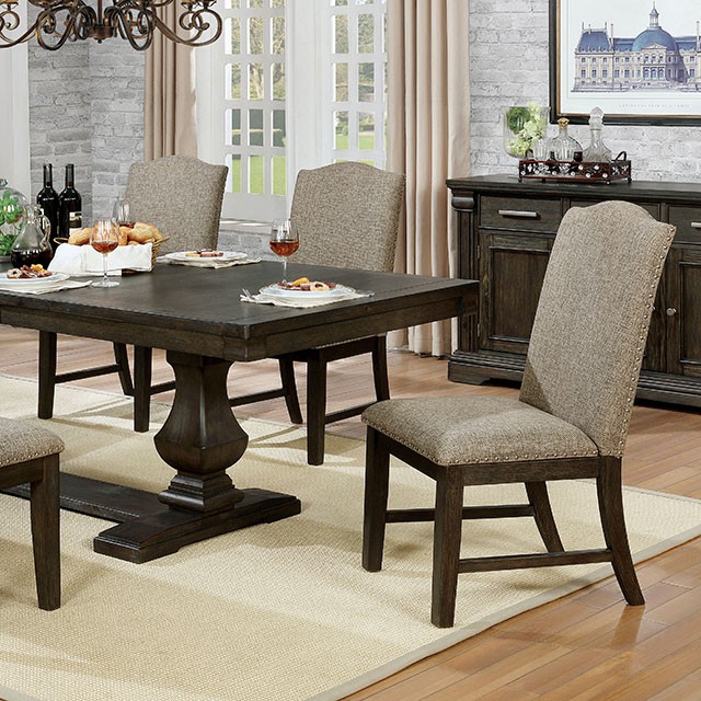 Furniture Of America Faulk Transitional Espresso/Warm Gray Dining Table Model CM3310T-TABLE