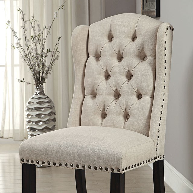 Furniture Of America Sania Rustic Antique Black/Beige Side Chair (2/Box) Model CM3324BK-SC-2PK