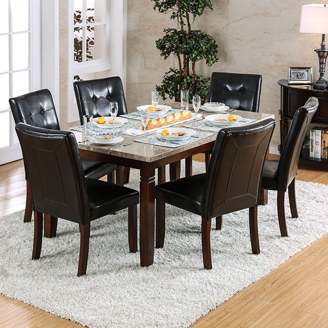 Furniture Of America Marstone Transitional Brown Cherry/Black Dining Table Model CM3368T