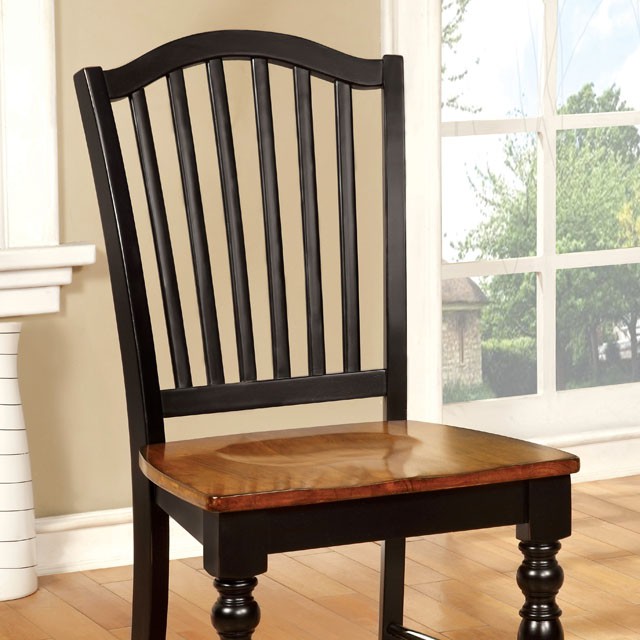 Furniture Of America Mayville Transitional Black/Antique Oak Side Chair (2/Box) Model CM3431SC-2PK