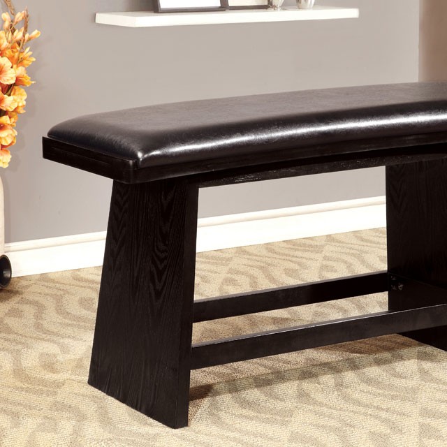 Furniture Of America Hurley Contemporary Black Counter Ht. Bench Model CM3433PBN