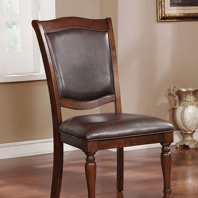 Furniture Of America Sylvana Traditional Brown Cherry/Espresso Side Chair (2/Ctn) Model CM3453SC-2PK