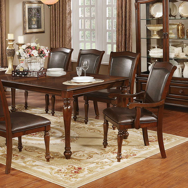 Furniture Of America Sylvana Traditional Brown Cherry/Espresso Dining Table Model CM3453T