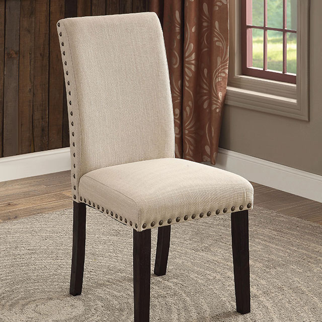 Furniture Of America Dodson Transitional Black/Beige Side Chair (2/Box) Model CM3466SC-2PK