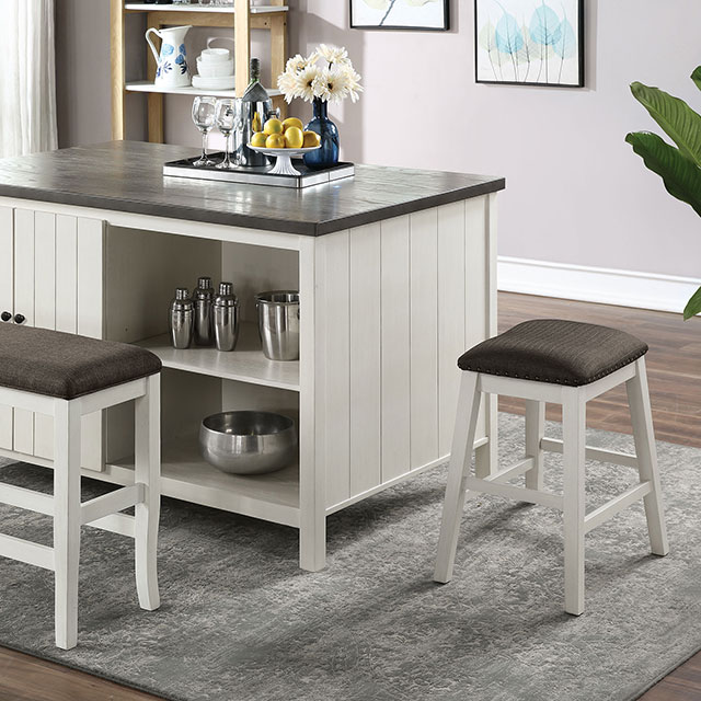 Furniture Of America Heidelberg Transitional Off-White/Dark Gray Counter Ht. Table Model CM3498PT-TABLE