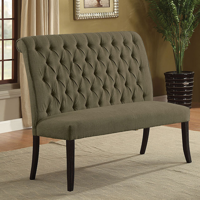 Furniture Of America Mashall Rustic Antique Black/Gray Love Seat Bench Model CM3564GY-BN