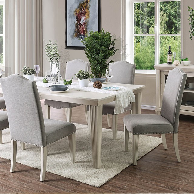 Furniture Of America Daniella Transitional Antique White/Gray Dining Table Model CM3630T