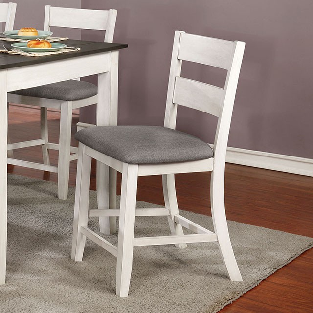 Furniture Of America Anadia Rustic Antique White/Gray Counter Ht. Side Chair (2/Ctn) Model CM3715PC-2PK