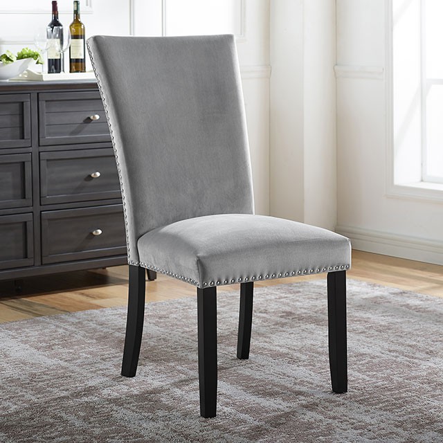 Furniture Of America Kian Contemporary Black/Light Gray Side Chair, Light Gray (2/Ctn) Model CM3744GY-SC-2PK