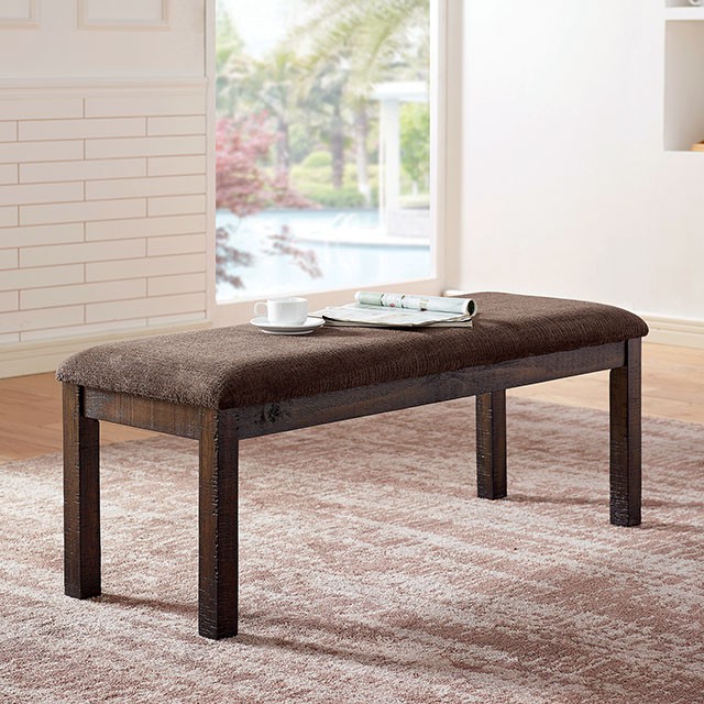Furniture Of America Burton Rustic Walnut/Ash Brown Bench Model CM3790BN