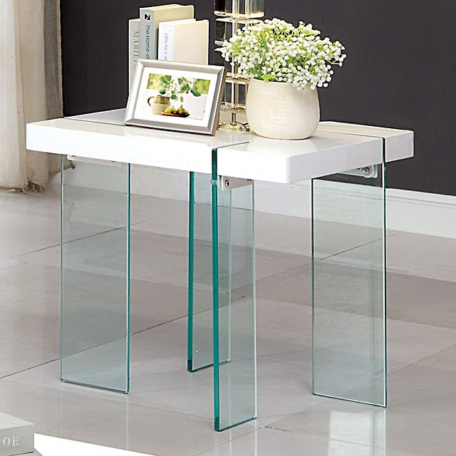 Furniture Of America Thorold Contemporary White End Table Model CM4055E-TABLE