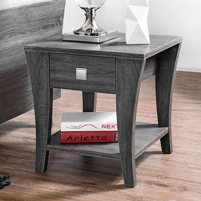 Furniture Of America Amity Transitional Gray End Table Model CM4085E