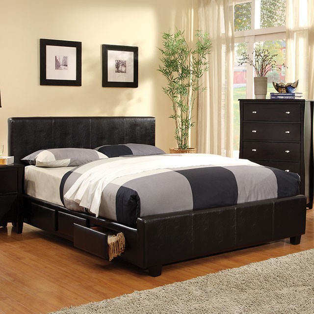 Furniture Of America Burlington Contemporary Espresso Bed Model CM7009-Queen Bed