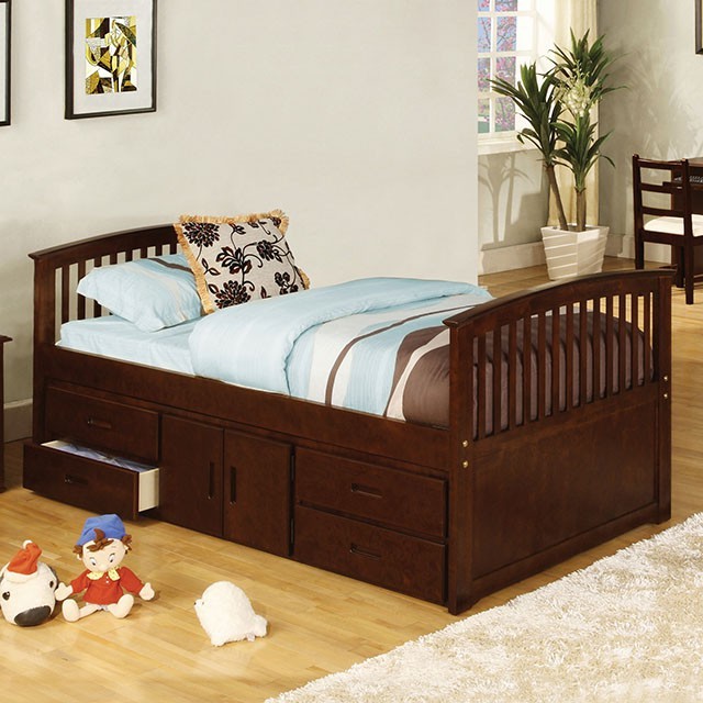 Furniture Of America Caballero Cottage Dark Walnut Bed Model CM7032-Captain Full Bed