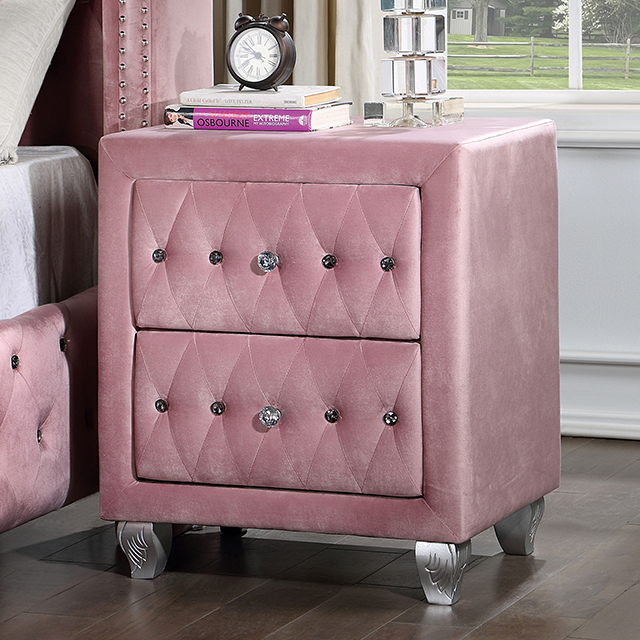 Furniture Of America Zohar Glam Pink Night Stand Model CM7130PK-N