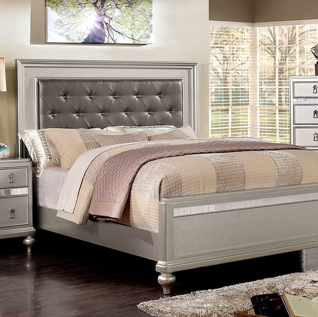 Furniture Of America Avior Contemporary Silver Bed Model CM7170SV-Twin Bed
