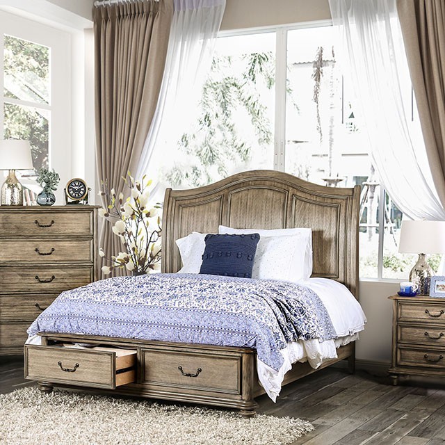 Furniture Of America Belgrade Transitional Rustic Natural Tone Bed Model CM7613-Queen Bed