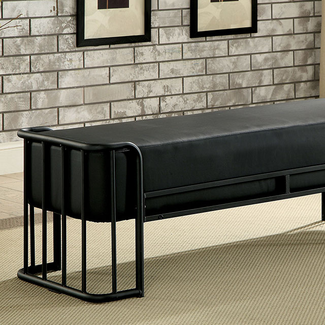 Furniture Of America Charla Industrial Black Bench Model CM7716BN-PK