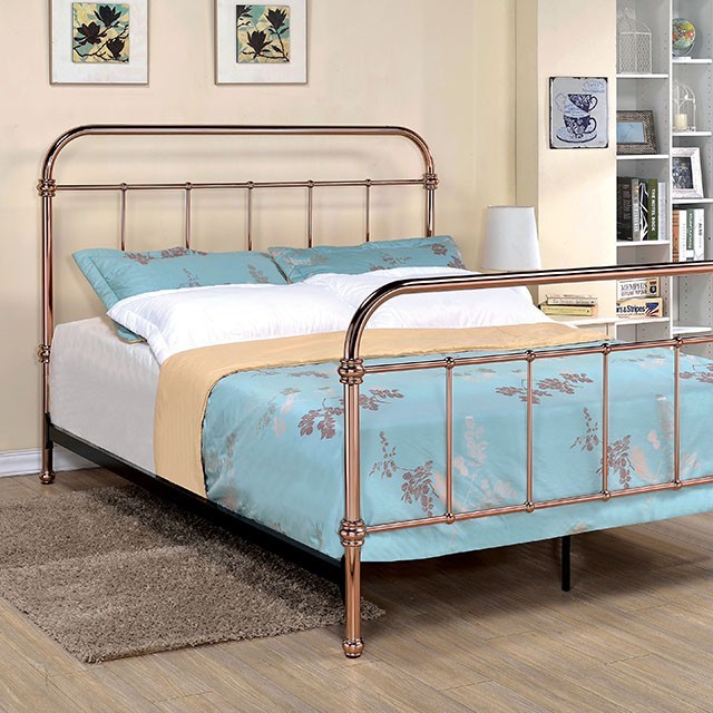 Furniture Of America Tamia Contemporary Rose Gold Bed Model CM7739-Twin Bed
