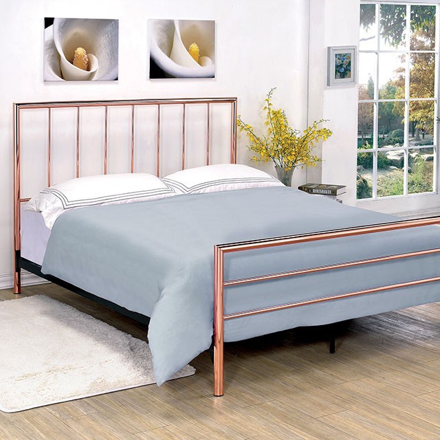 Furniture Of America Diana Contemporary Rose Gold Bed Model CM7939-Twin Bed