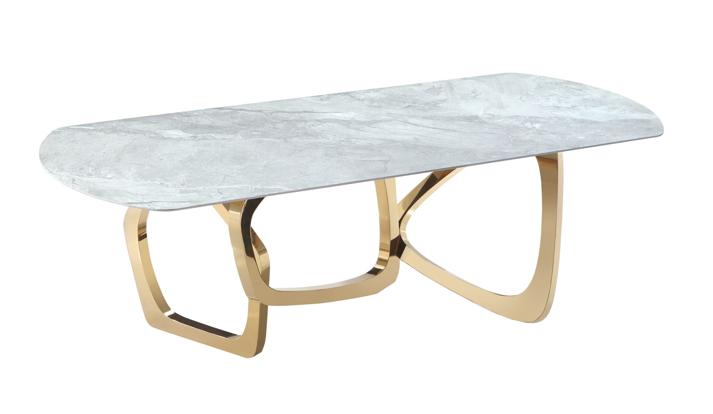 LA Furniture Colton Modern Gray Microlite & Gold Dining Table VGZAT112-GRY Contemporary Style by Vig Furnitrue Number DISCONTINUED Catch Home Goods