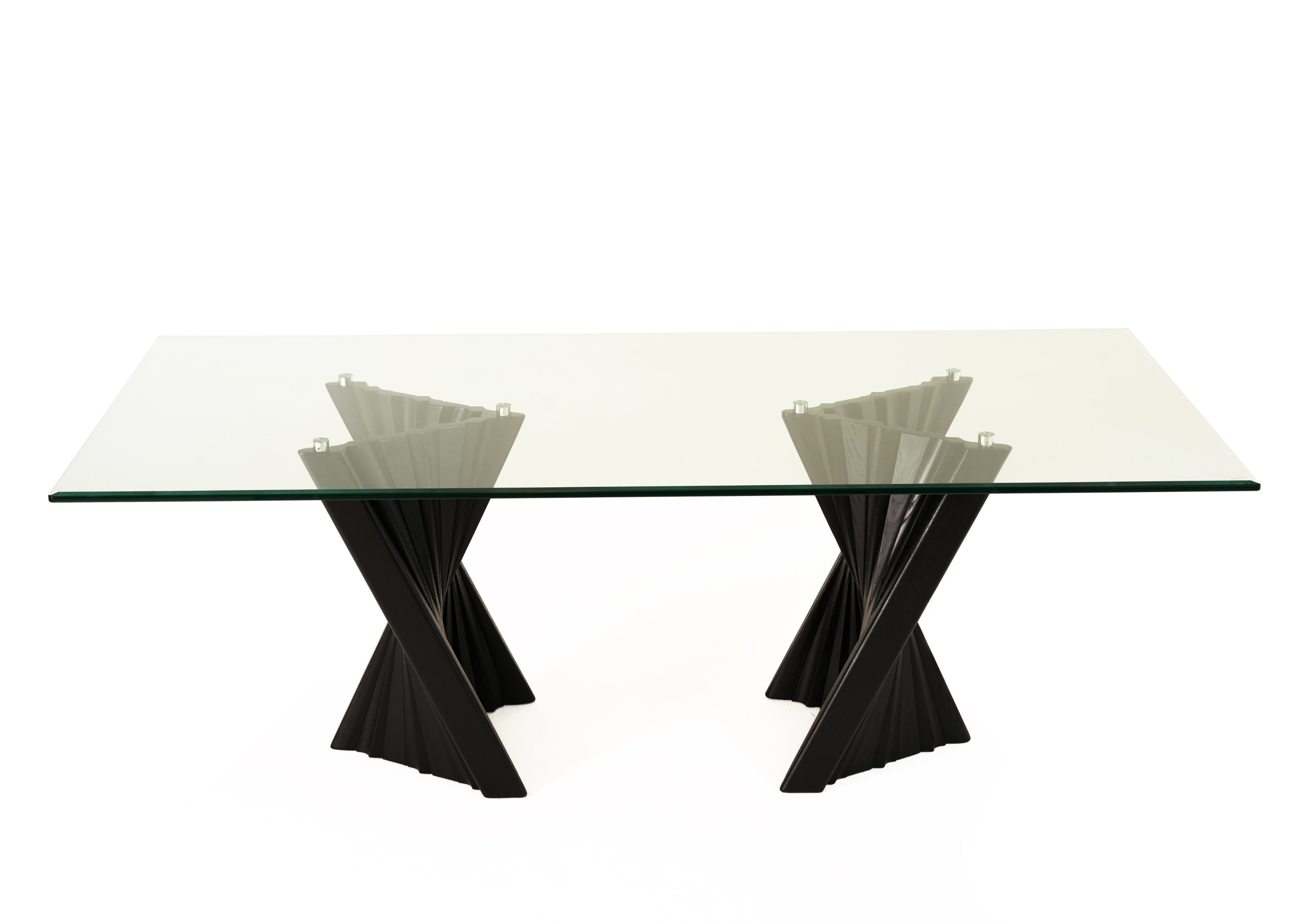 LA Furniture Corbin Mid-Century Black Ash & Glass Dining Table VGCSDT-1571-BLK Contemporary Style by Vig Furnitrue Number 81490 Catch Home Goods