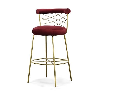 LA Furniture Dakin Modern Glam Red & Gold Barstool VGEUMC-9700CH-BS Contemporary Style by Vig Furnitrue Number 77906 Catch Home Goods